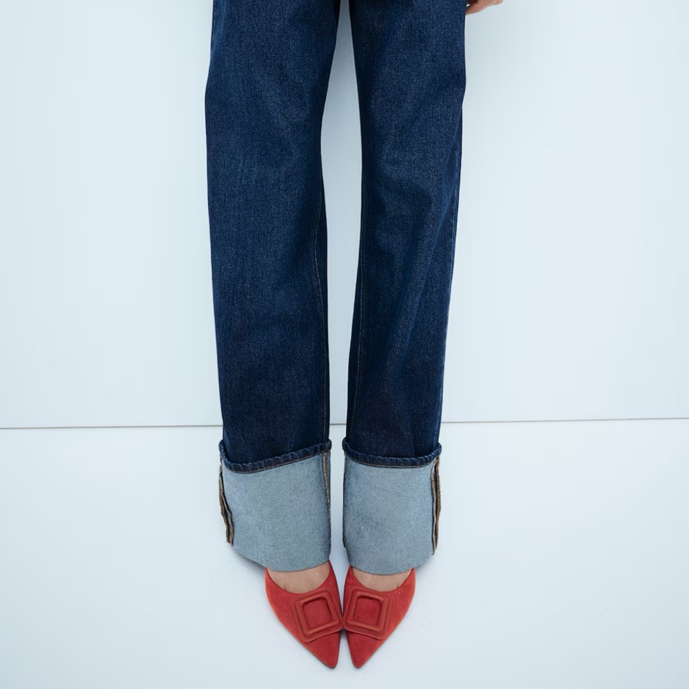 H&M Women's Dark Blue Straight Leg Jeans